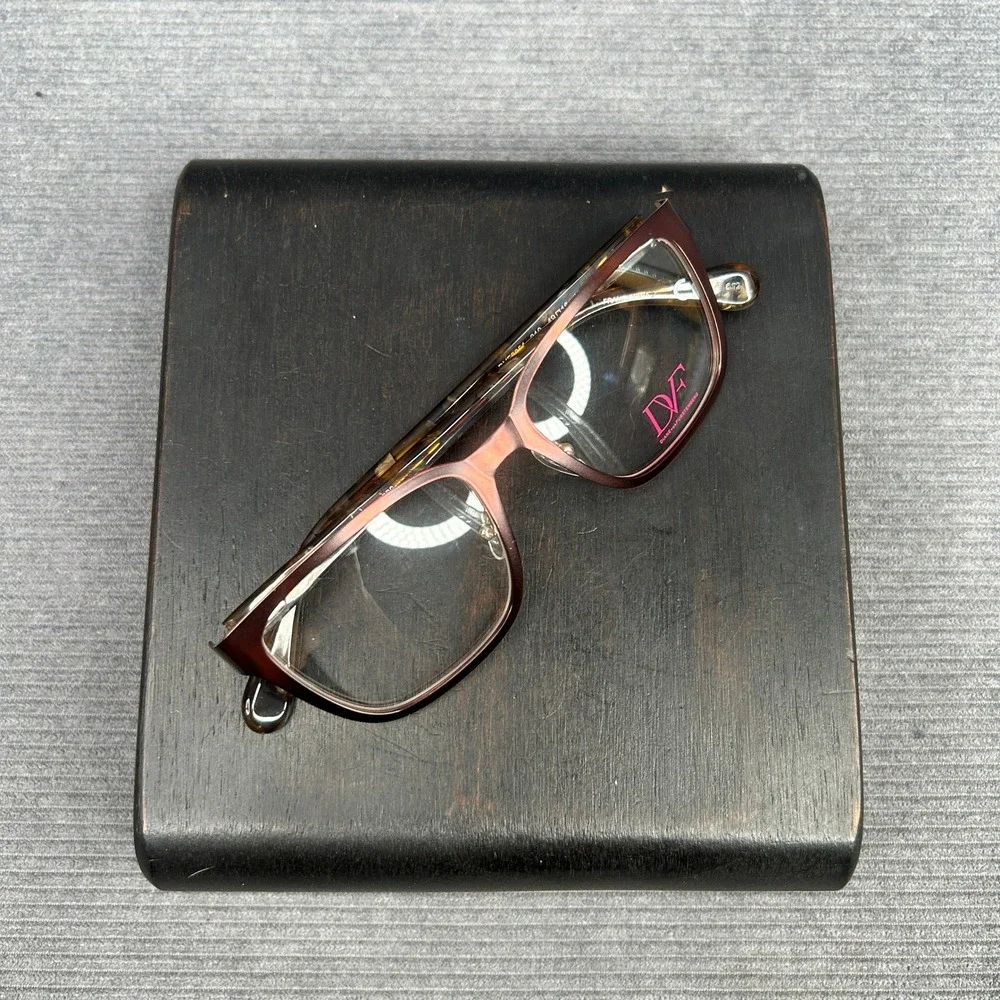 Diane von Furstenberg DVF8051 210 Burgundy Tortoise Y2k Eyeglasses 49-16-135